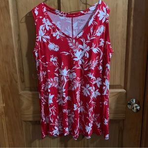Red floral tank